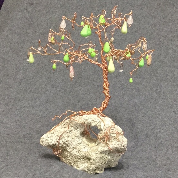 Twisted Forest by Amy Other Desert Pear Copper Wire Gemstone Tree